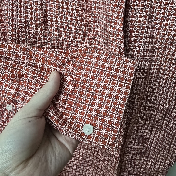 Ariat Shirt Men Large Red Floral Print Western Cowboy Rodeo Long Sleeve - Picture 4 of 11